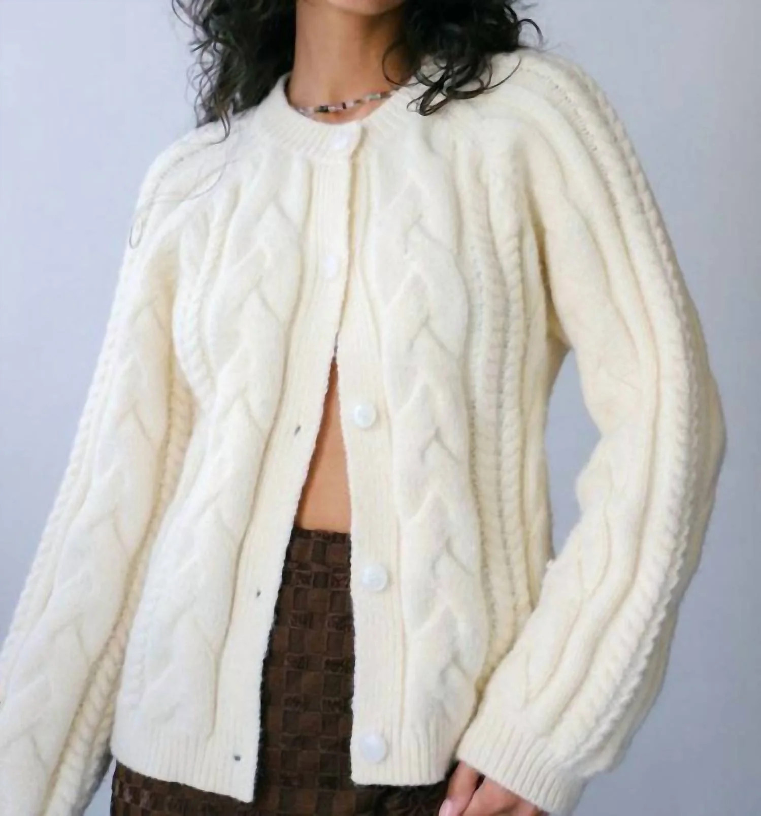 The Grace Cardigan In Cream | Shop Simon