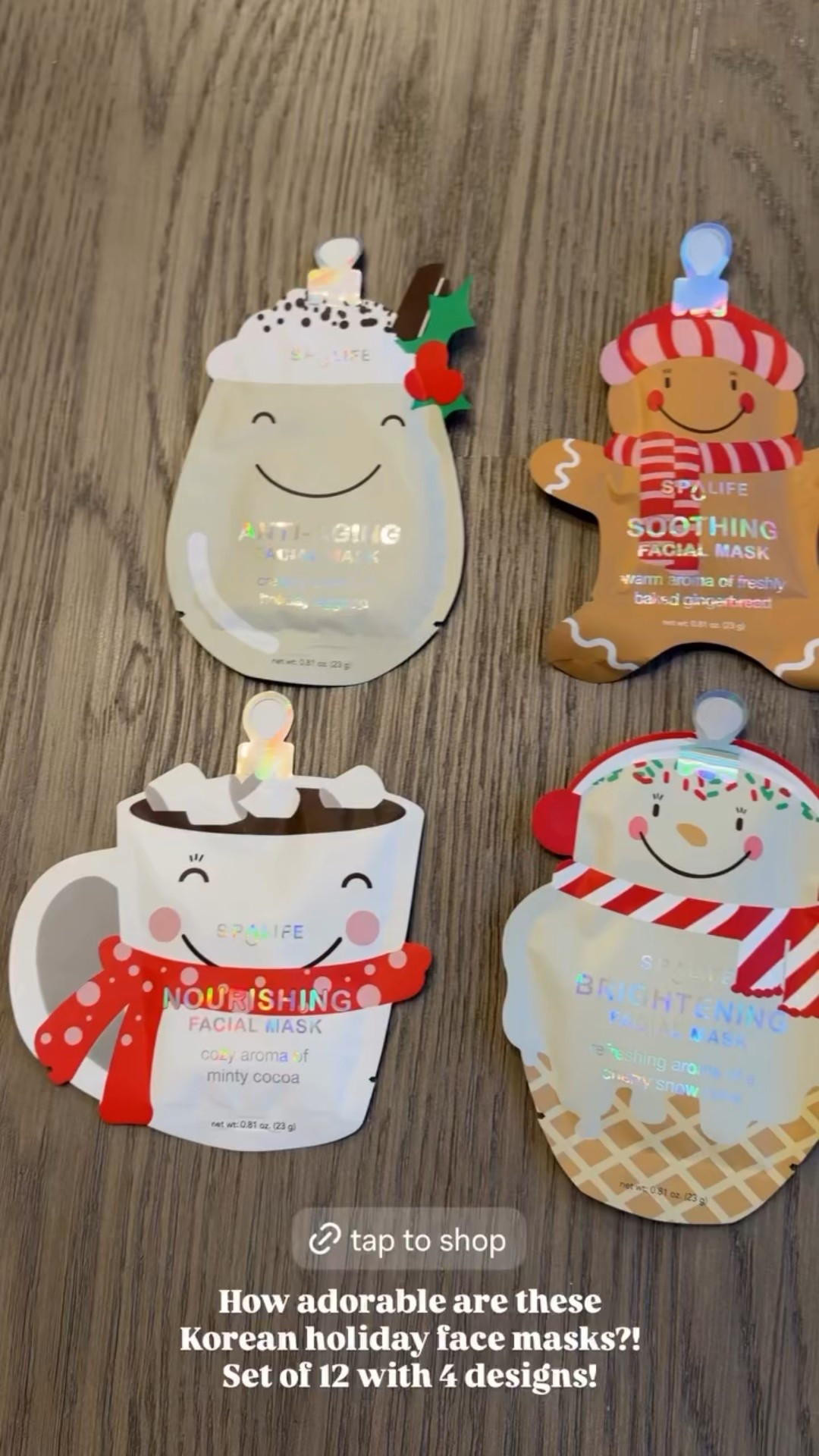 How adorable are these Korean holiday face masks?! Set of 12 with 4 designs!

#LTKGiftGuide #LTKBeauty #LTKHoliday