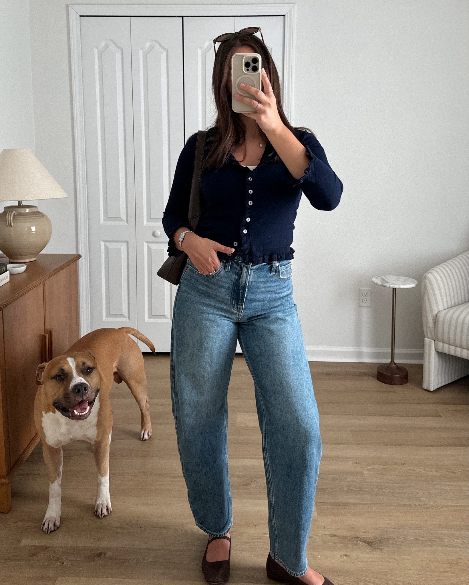 Casual fall outfit 🍂 jeans are 40% off + extra 20% off code: YOURS Wearing 26 regular jeans & small cardigan (sleeves are 3/4) 

#LTKSeasonal #LTKSaleAlert #LTKStyleTip