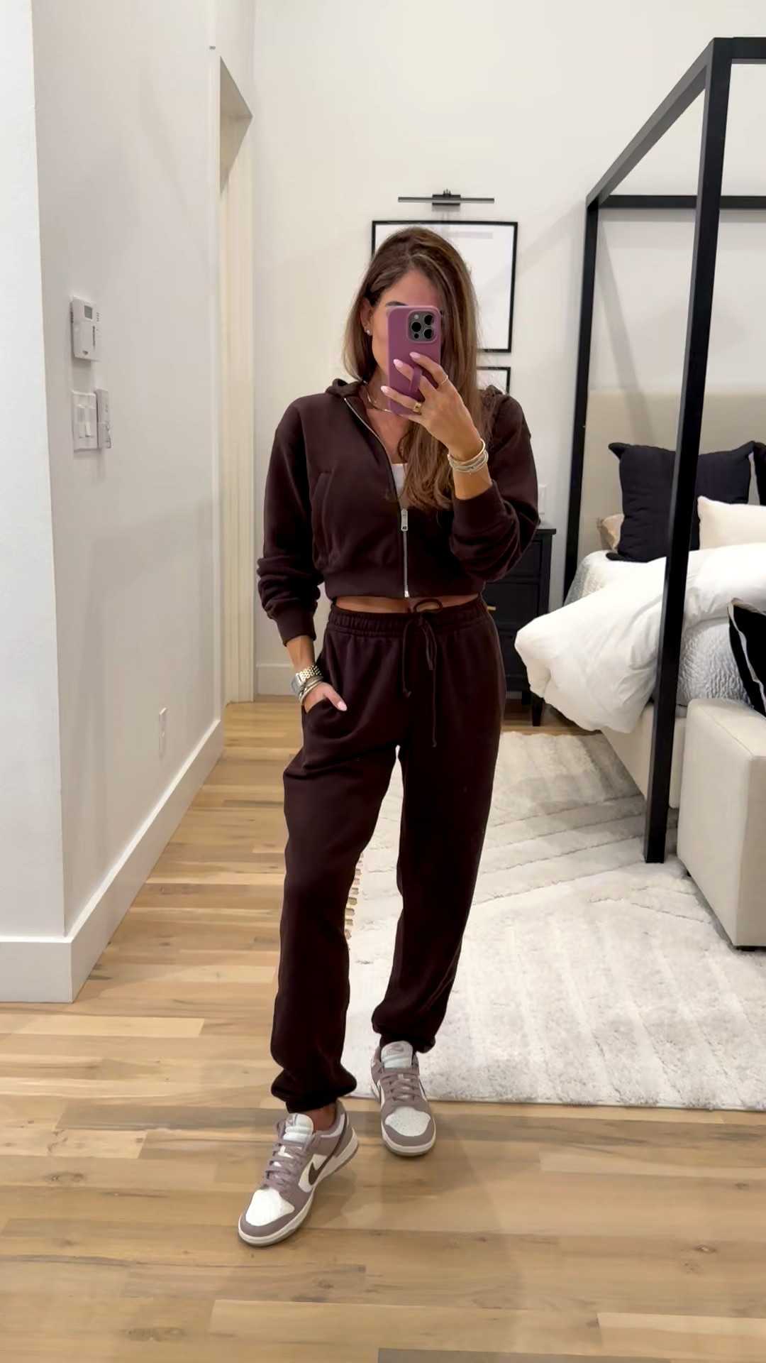 Matching jogger set size xxs short and xxs jacket Abercrombie set petite Nike sneakers 

#LTKSaleAlert #LTKPetite #LTKFindsUnder50