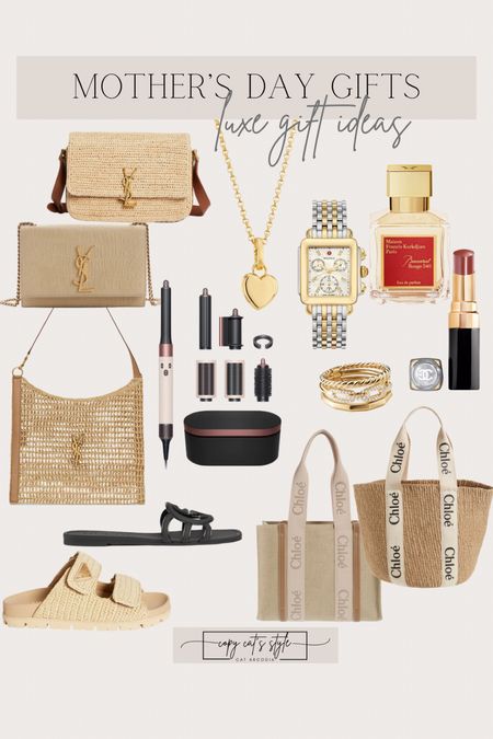 Mother’s Day Gift Ideas, gift guide for moms, luxe gifts for mom, luxe gift edit, splurge worthy gift ideas
Ysl bags, Chloe totes, perfume, channel lipstick, sandals, Gucci slides, Michelle watch, Dyson airwrap, neutral designer bags

#LTKGiftGuide #LTKstyletip #LTKitbag