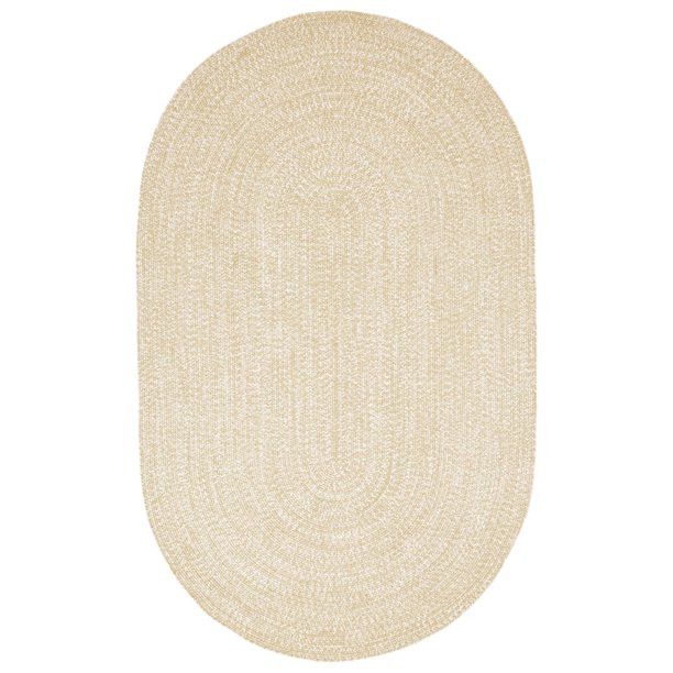 Impressions Parmigianino Solid Oval Braided Indoor/Outdoor Area Rug , 8' x 10', Cream-White | Walmart (US)