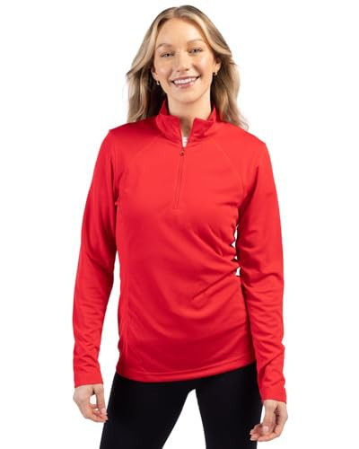Clique Ice Pique Womens Half Zip Tech Pullover, Red, S | Amazon (US)