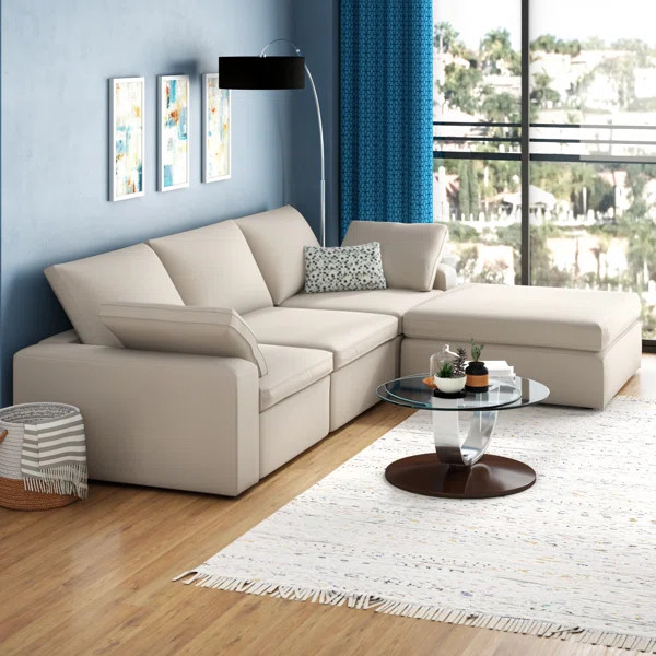 Celestia 133" Wide Right Hand Facing Sectional with Ottoman | Wayfair North America