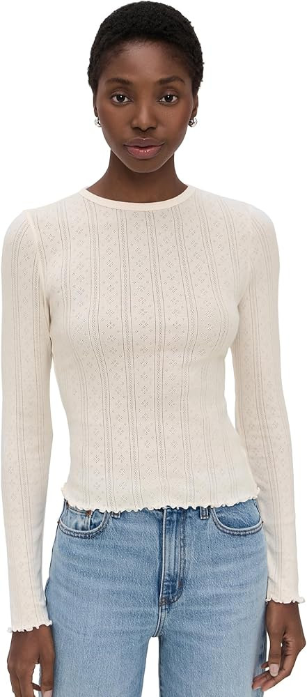 DAZE Women's Waverly Pointelle Crewneck Tee | Amazon (US)