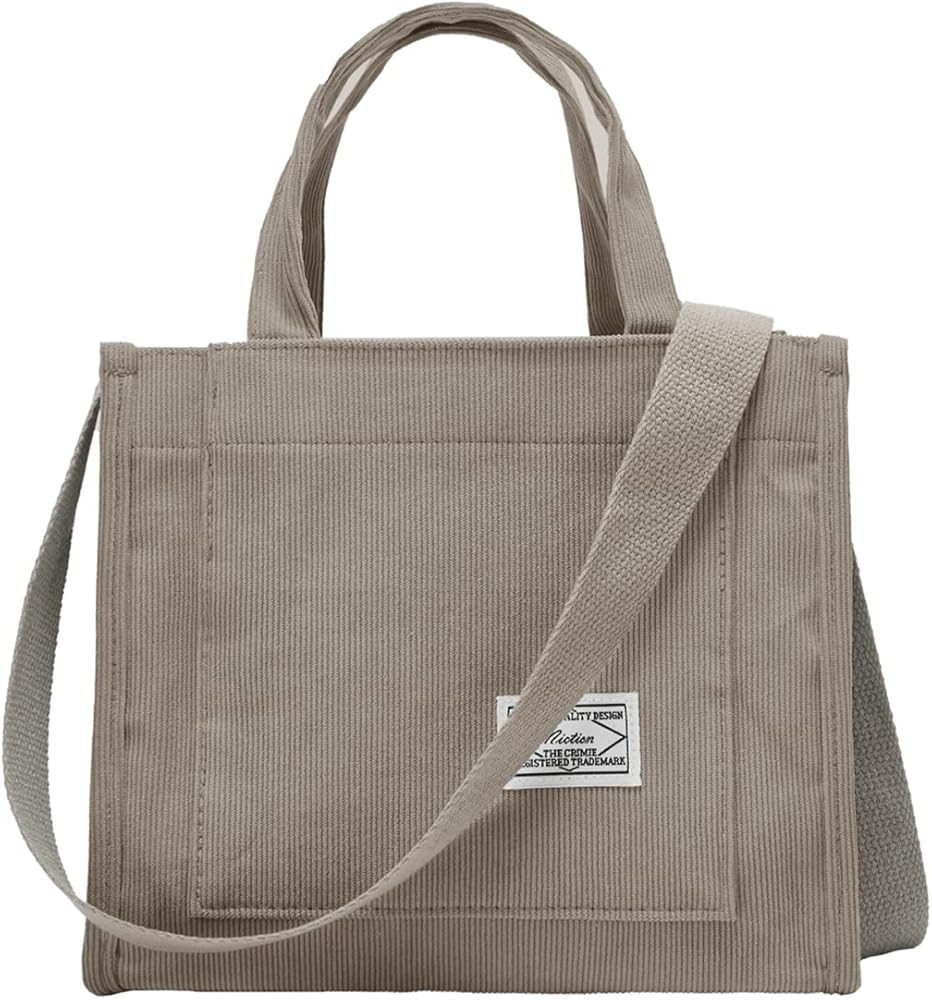 Corduroy Tote Bag for Women Small Satchel Shoulder Crossbody Bag Hobo Bag for Work School Travel ... | Amazon (US)
