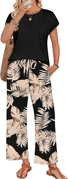 WIHOLL Two Piece Sets for Women Summer Spring Outfits Lounge Sets Beach Vacation Clothes Airport ... | Amazon (US)