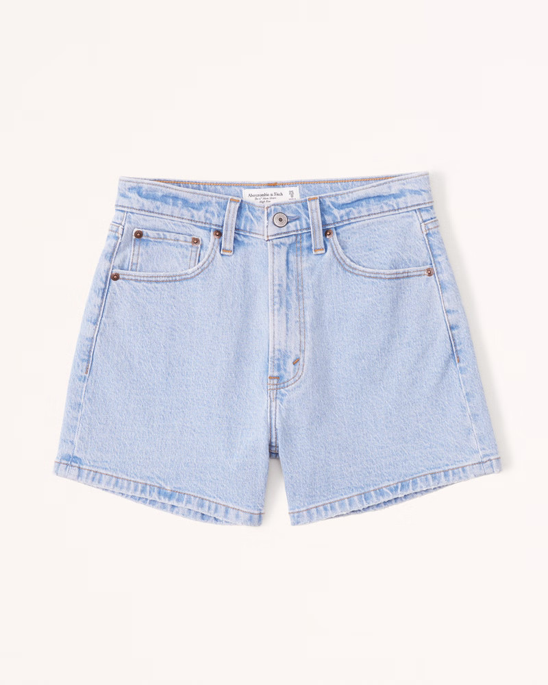 Women's High Rise 4 Inch Mom Short | Women's Bottoms | Abercrombie.com | Abercrombie & Fitch (US)
