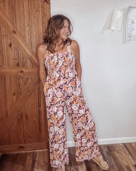 Flowy, Floral jumpsuits are so perfect for spring !! 😍😍😍

Literally got so many compliments at the mall today made me feel so happy 🥹😍

I’m 5’6 with 44 inches of leg, & 137 lbs wearing a medium & it fits perfectly 🫶🏼

#LTKStyleTip #LTKShoeCrush #LTKFindsUnder50