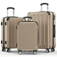 Sunbee 3 Piece Luggage Sets Hardshell Lightweight Suitcase with TSA Lock Spinner Wheels, Champagn... | Walmart (US)