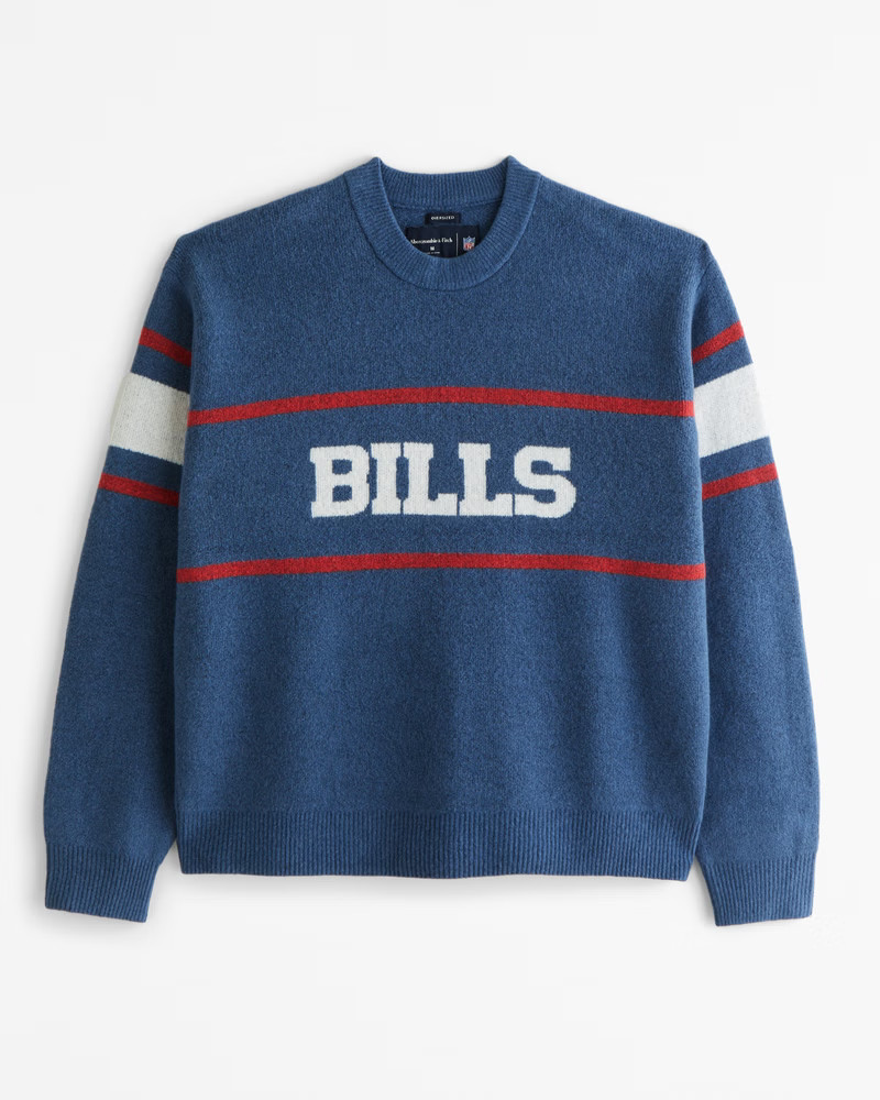 Abercrombie & Fitch Men's Buffalo Bills Crew Sweater in Blue - Size XXXL TALL | Abercrombie & Fitch (US)