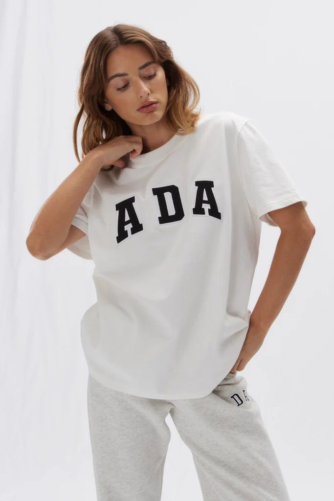ADA Short Sleeve Oversized T-shirt - White | Adanola UK