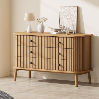 Garvee 6 Drawer Dresser, Horizontal Chests of Double Drawers for Bedroom, Mid Century Dresser, Storage Drawer Organizer for Closet, Hallway, Entryway | Target
