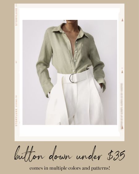 Linen button down under $35. Spring outfit, summer style, workwear, office, travel, vacation.

#LTKSeasonal #LTKstyletip #LTKfindsunder50