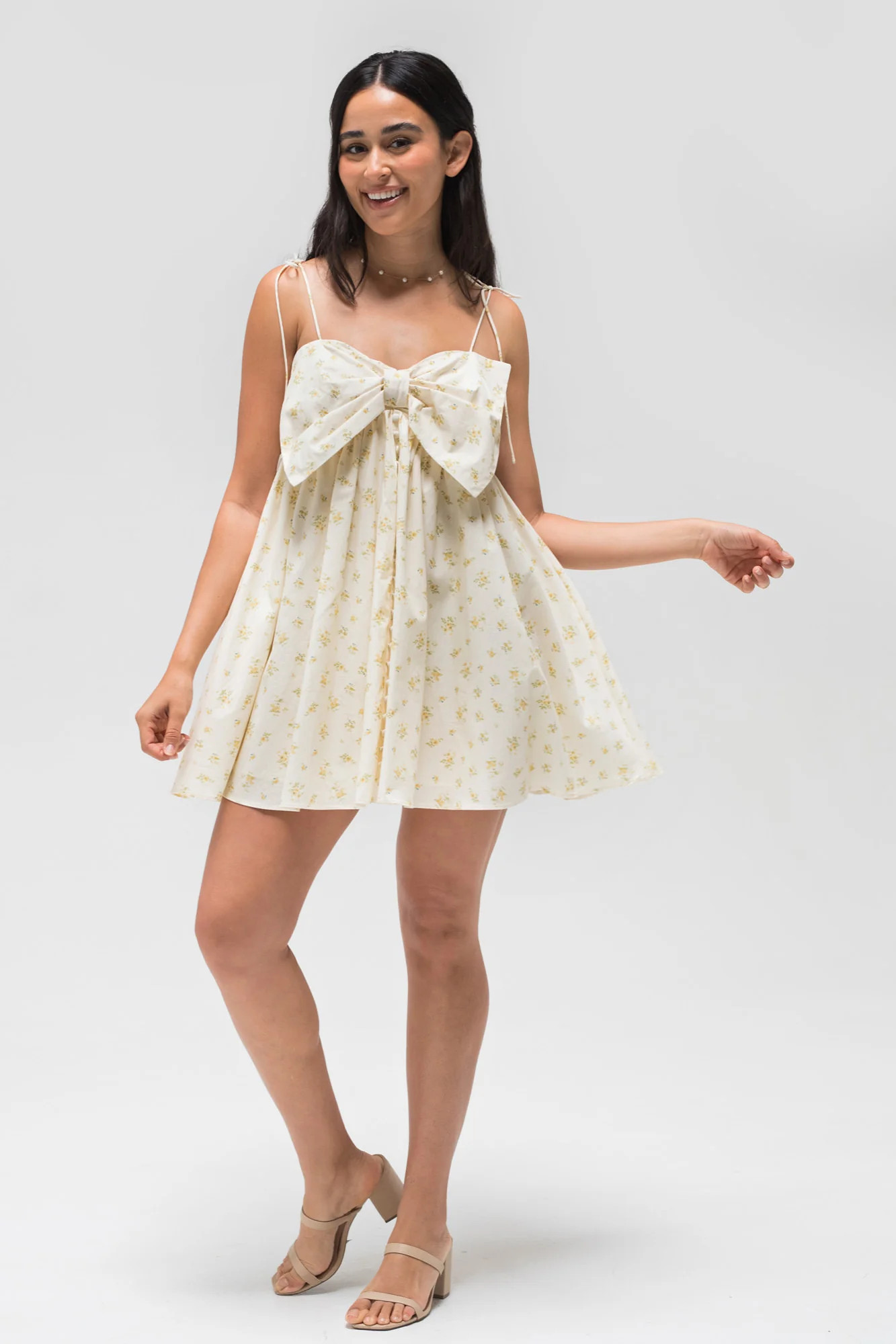 Eleanor Bow Mini Dress | Morning Lavender