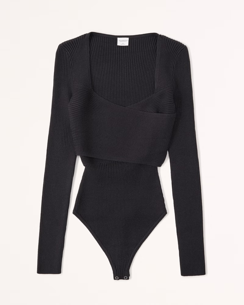Women's LuxeLoft Wrap Sweater Bodysuit | Women's Tops | Abercrombie.com | Abercrombie & Fitch (US)