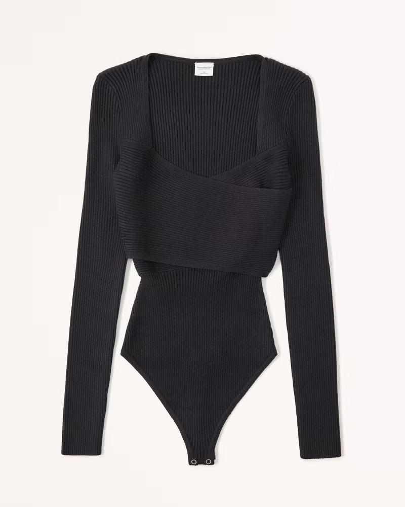 Women's LuxeLoft Wrap Sweater Bodysuit | Women's | Abercrombie.com | Abercrombie & Fitch (US)