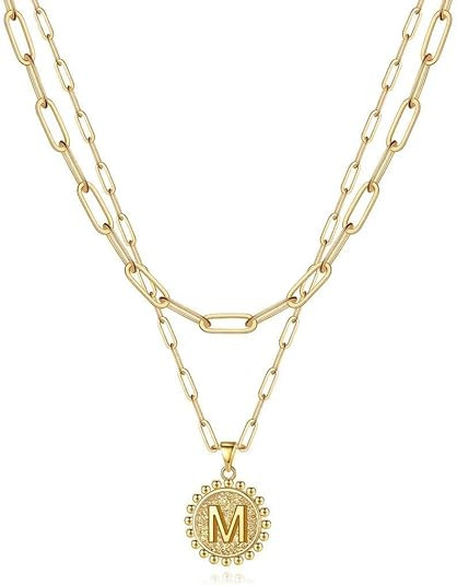 Layered Choker Necklaces for Women, 14K Gold Plated Dainty Layering Paperclip Chain Necklace Simp... | Amazon (US)