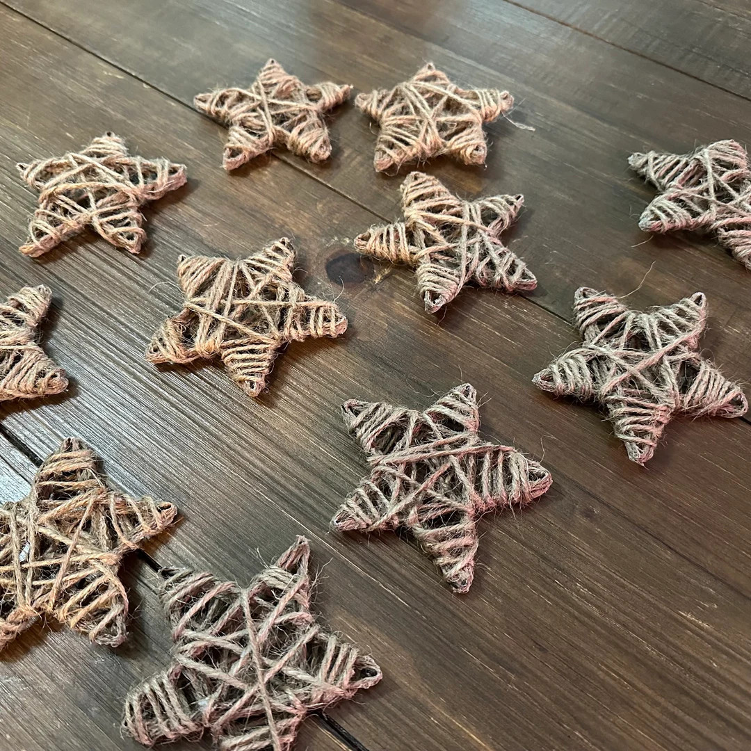 Rustic Jute Wrapped Star, Bowl Filler, Holiday Bowl Filler, Christmas Bowl Filler, Patriotic Star... | Etsy (US)