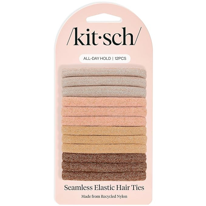 Kitsch Nylon Hair Ties No Damage - Stretchable Hair Bands for Strong All-Day Hold, Ponytail Holde... | Amazon (US)