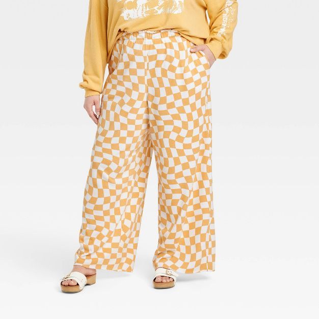 Women's Pacific Northwest Graphic Check Flare Pants | Target