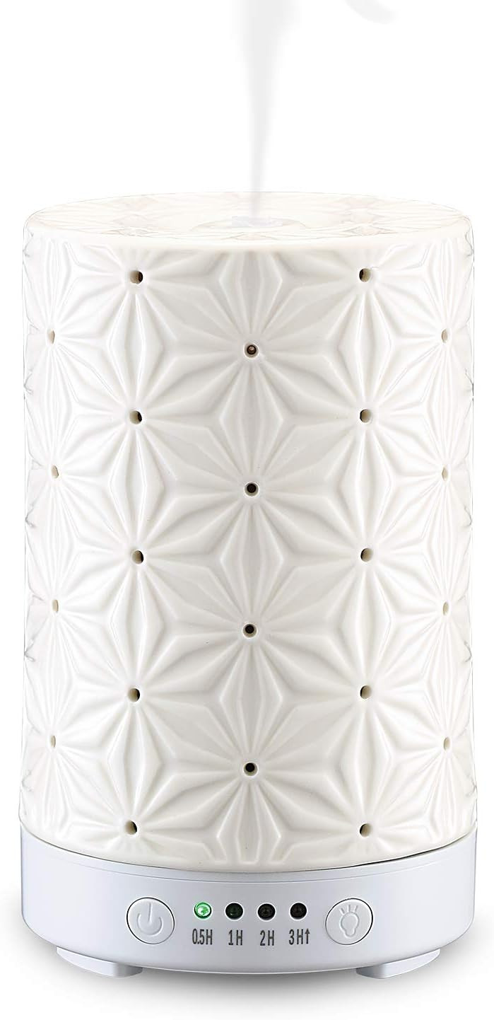 STAR MOON 100ml Ceramic Aromatherapy Essential Oils Diffuser, Ultrasonic Cool Mist Humidifier wit... | Amazon (US)