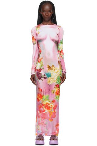Pink 'The Body Flower' Maxi Dress | SSENSE