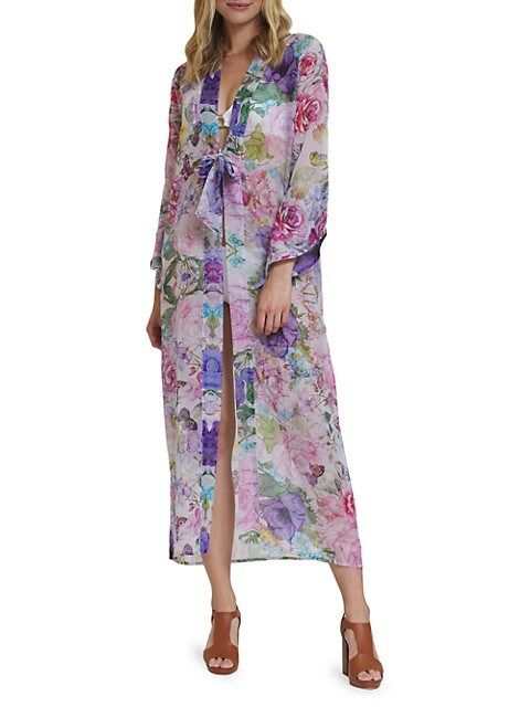 Lulla Collection by Bindya Marbella Kimono Coverup on SALE | Saks OFF 5TH | Saks Fifth Avenue OFF 5TH