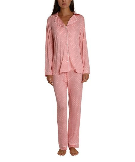 Pink Polka Dot Pajama Set - Women | Zulily
