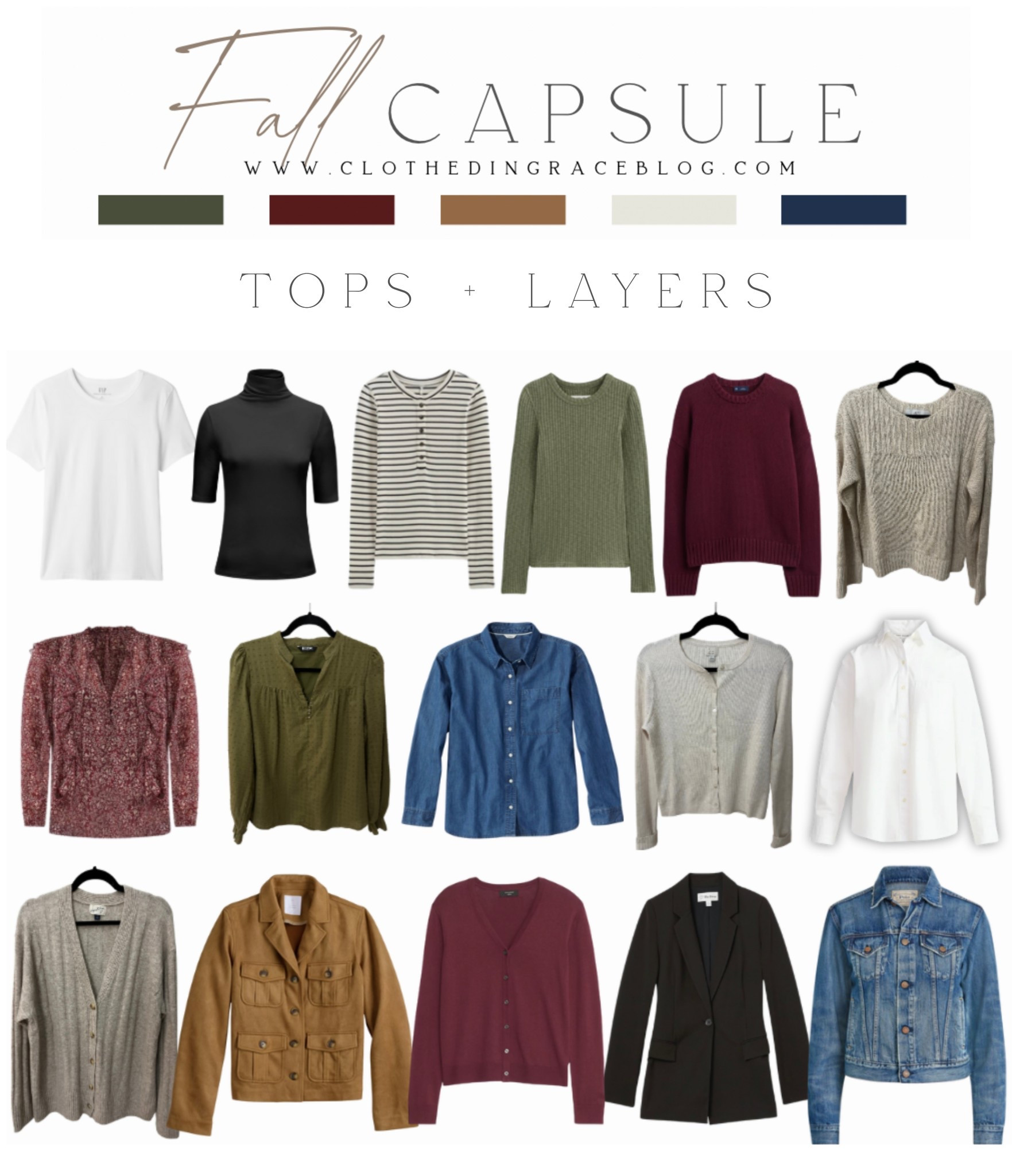 Fall Capsule Wardrobe - Tops + Layers 