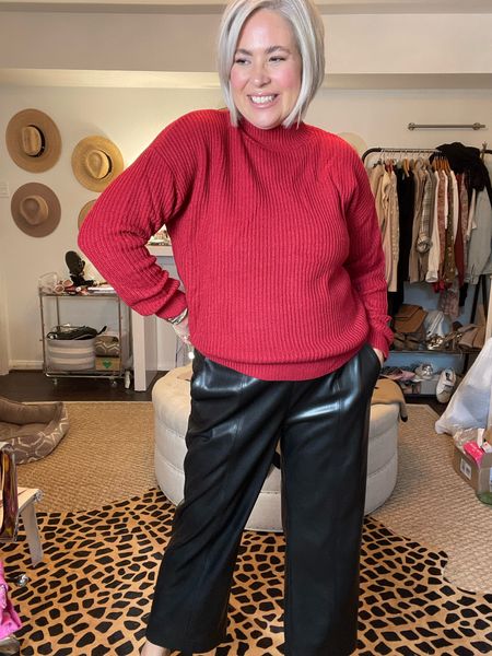 Gibson red sweater, Chicos leather cropped pants 

Fall outfits, family pictures 

#LTKHoliday #LTKSeasonal #LTKCyberweek