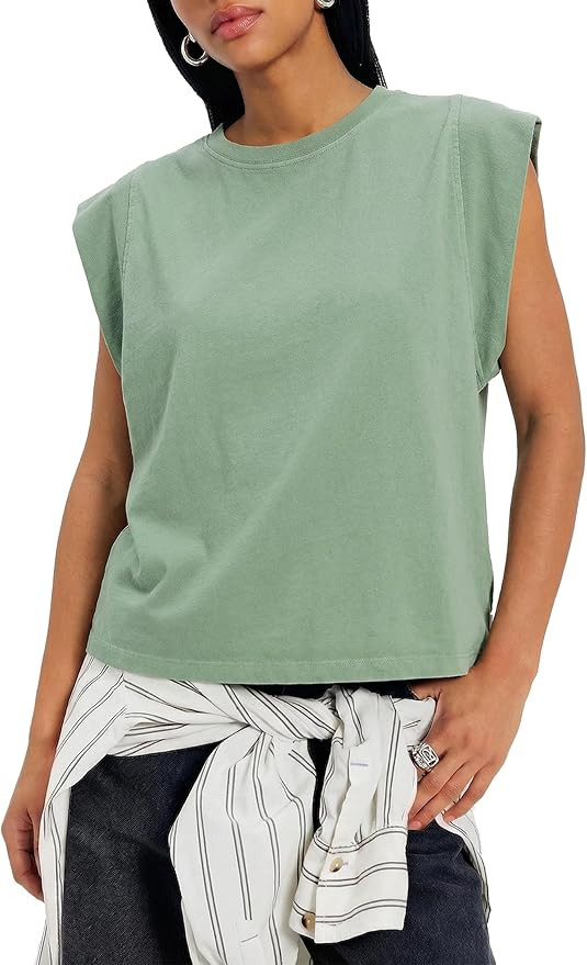 Womens Summer Cap Sleeve T Shirts Casual Loose Fit Crew Neck Solid Basic Tee Shirt Tops | Amazon (US)
