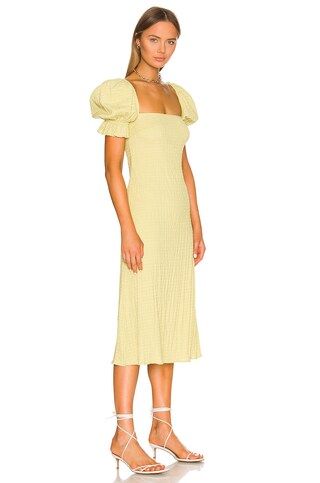 LPA Kerry Midi Dress in Citrus Green from Revolve.com | Revolve Clothing (Global)