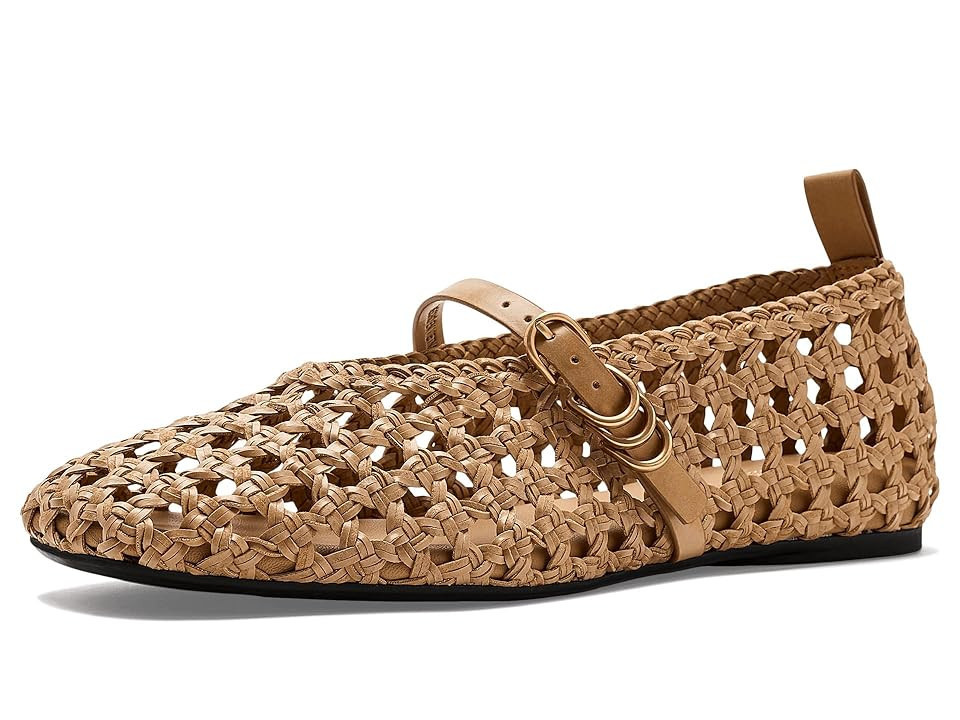 rag & bone Spire Woven Faux Leather Mary Janes Women's Flat Shoes Dark Natural: EU 36.5 (US Womens 6.5) M | Zappos.com