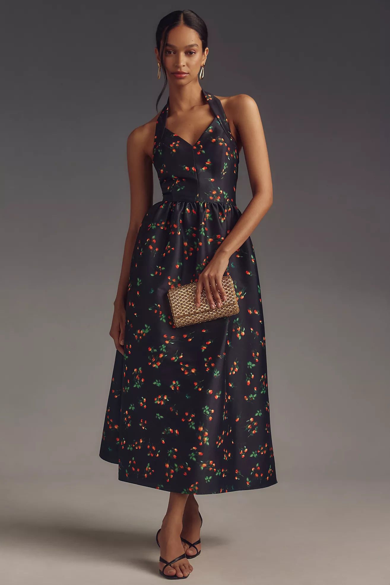 Shoshana Georgia Mikado Halter Maxi Dress | Anthropologie (US)