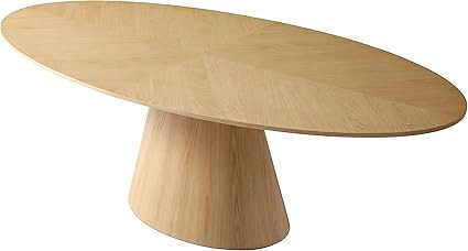 Meridian Furniture Gavin Collection Mid Century Oval White Oak Wood Dining Table, 90" W x 43.5" D... | Amazon (US)