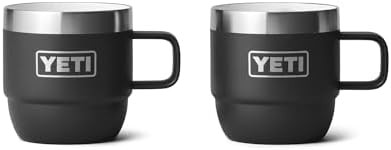 YETI Rambler 6 oz Stackable Mug, Stainless Steel, Vacuum Insulated Espresso/Coffee Mug, 2 Pack | Amazon (US)