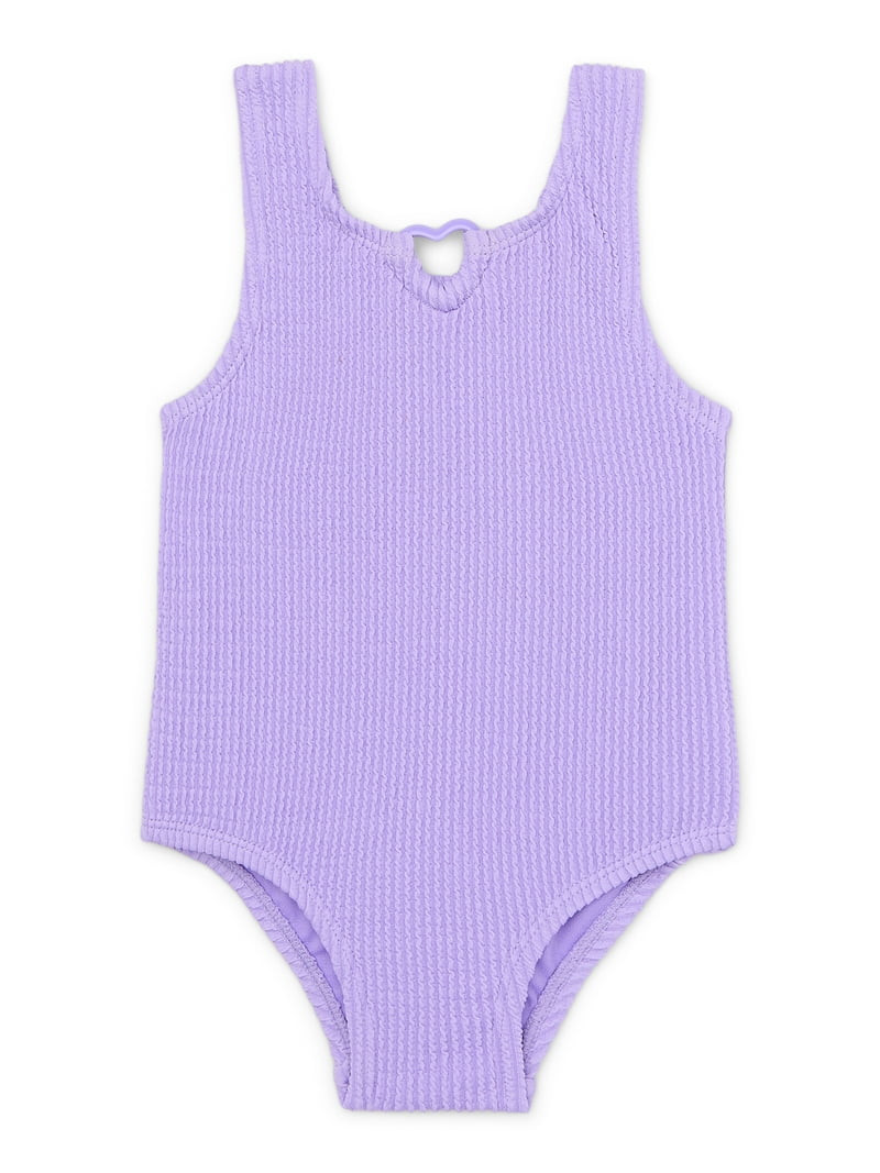 Wonder Nation Toddler Girl Textured One- Piece Swimsuit, Sizes 12M-5T - Walmart.com | Walmart (US)