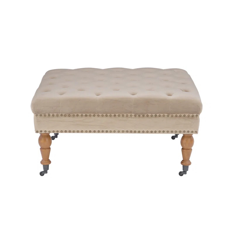 Inwood Square Cocktail Ottoman with Wheels | Wayfair North America