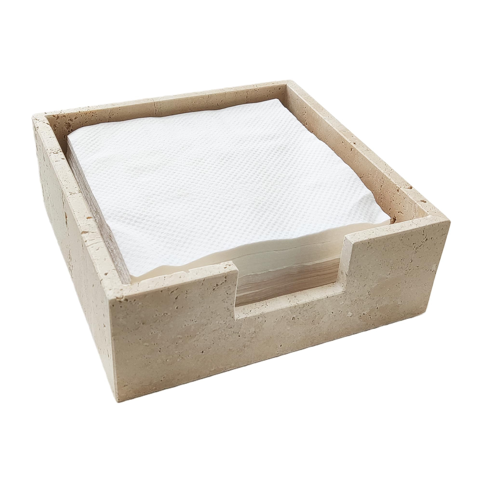 Travertine Marble Napkin Holder 7.5 Inchs for Table,Stone Flat Napkin Dispenser for Kitchen Resta... | Amazon (US)