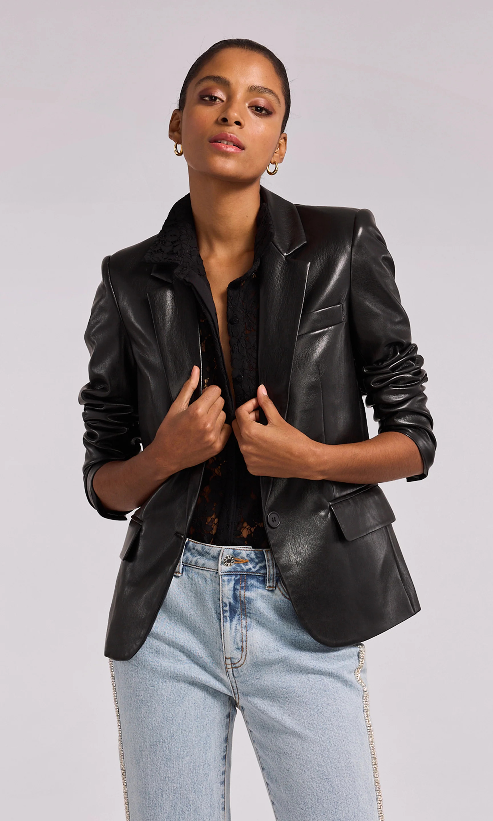 Milan Vegan Leather Blazer XXL / Black | Generation Love