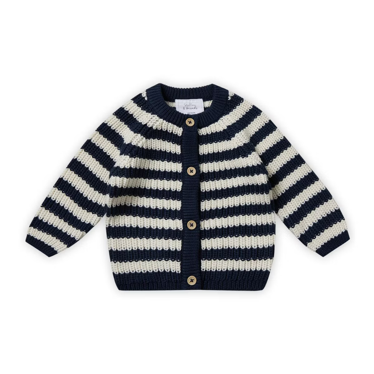 Stellou & Friends 100% Cotton Chunky Ribbed Knitted Cardigan for Boys & Girls Ages 0-6 Years | Target