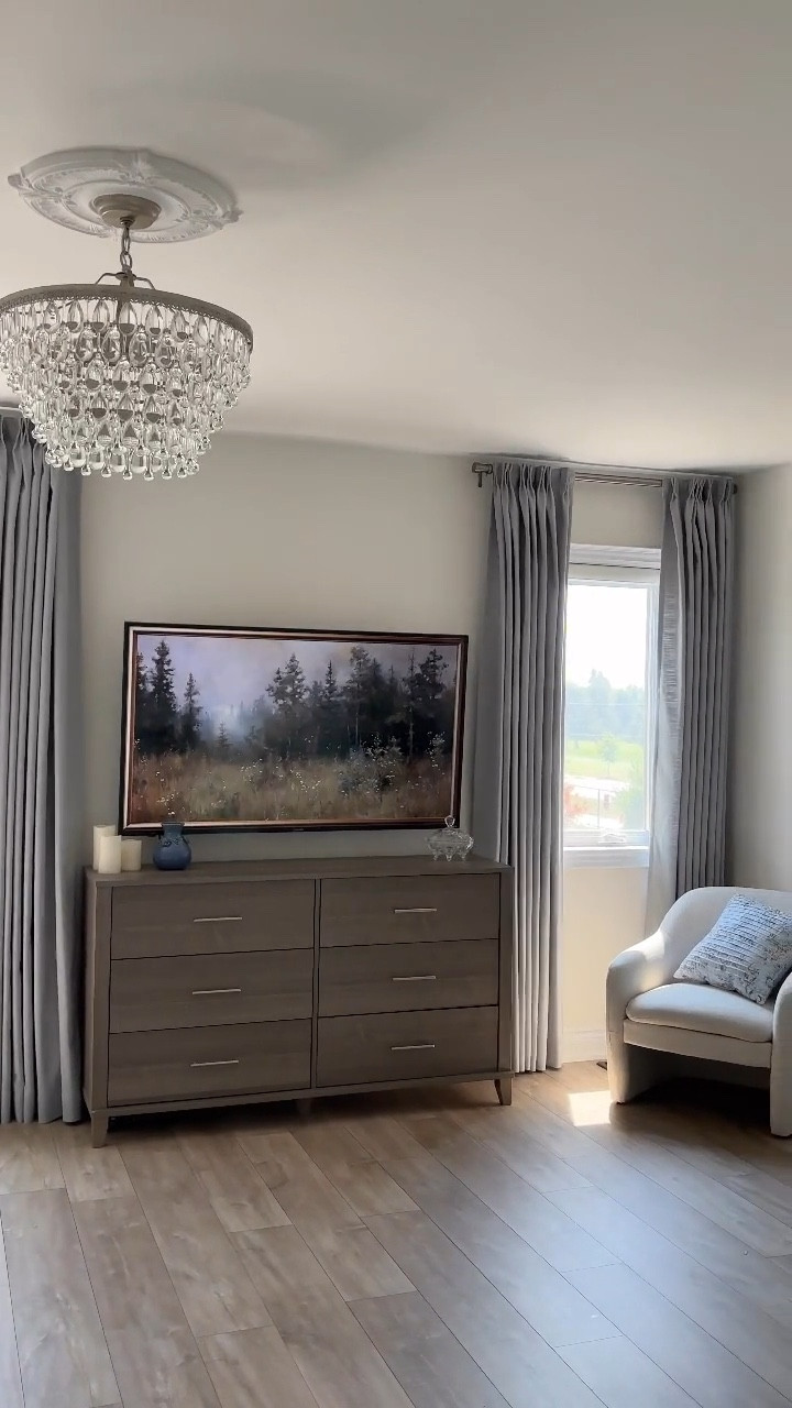 We are so thrilled with how our bedroom turned out! From our curtains to lighting every corner was so fun to put together ✨ stay tuned for more details! 