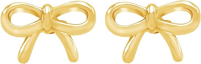 Bow Stud Earrings In 14K Gold Over Sterling Silver Christmas Gifts For Women | Amazon (US)