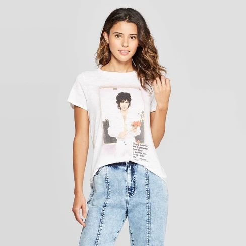 Women's Prince Short Sleeve Graphic T-Shirt (Juniors') - White | Target