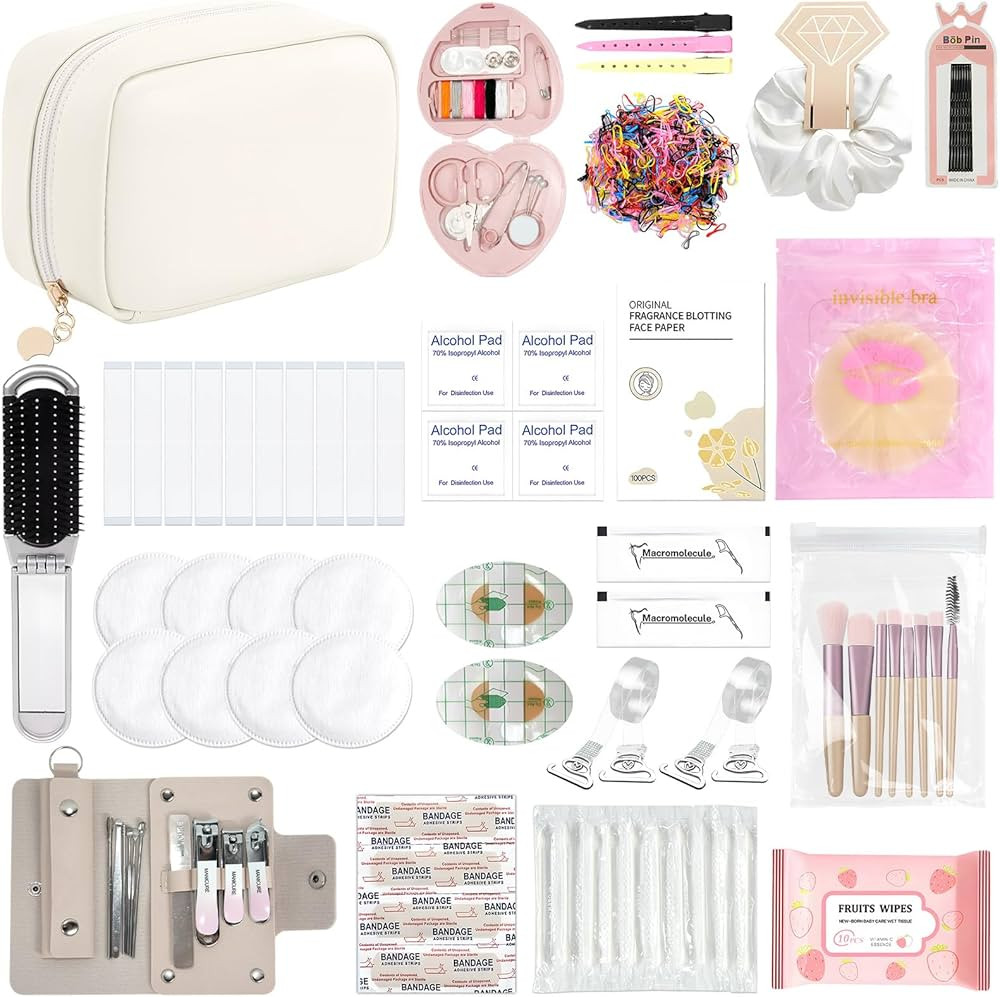 Women's Wedding Emergency Kit for Bride Wedding Survival Set with Makeup Bag, 42 Pc Wedding Daily... | Amazon (US)