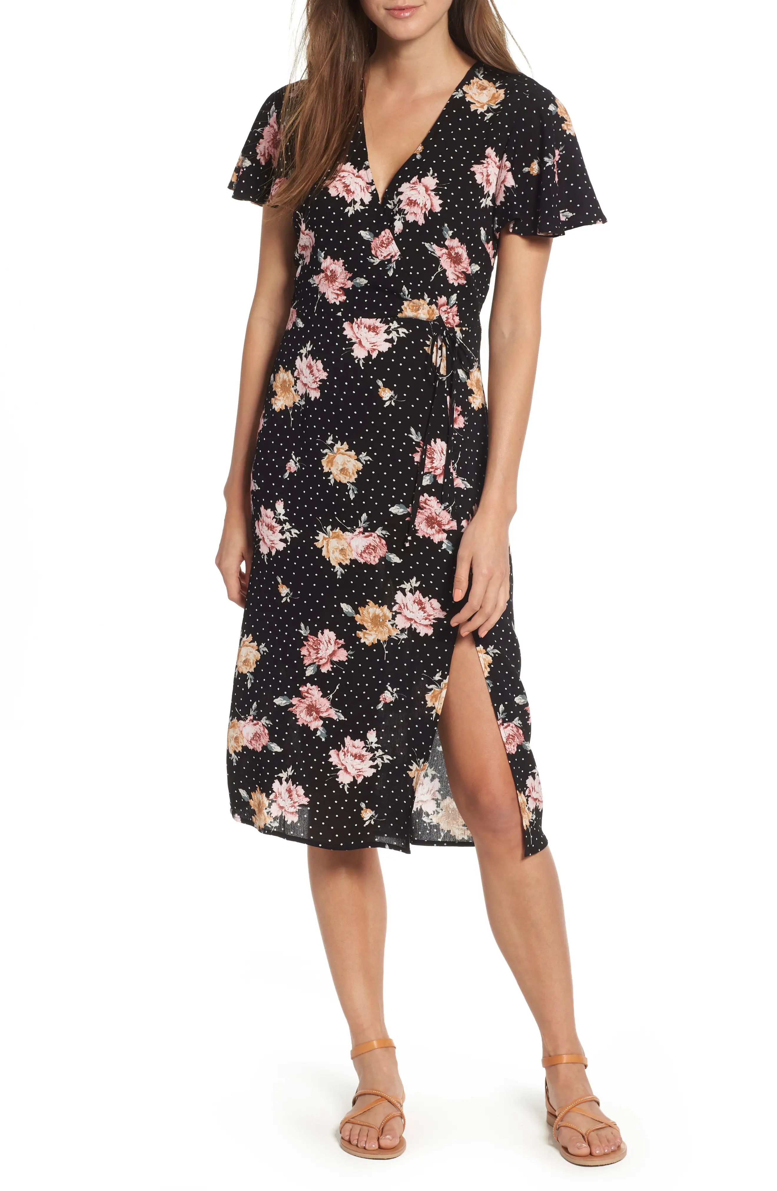Mimi Chica Print Tie Front Dress | Nordstrom