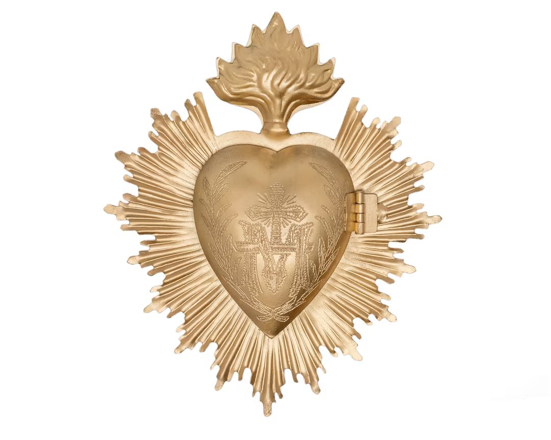 Sacred Heart, Milagro Heart, Gilded Gold Heart Box, Catholic Heart, Prayer Box | Etsy (US)