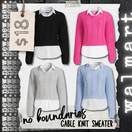 No boundaries, cable knit sweater, Walmart fashion, fall fashion, fall style, chunky sweater, affordable style, autumn, winter 

#LTKstyletip #LTKSeasonal #LTKfindsunder50