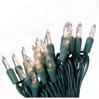 20 ft. 7.5 in. 100-Count Incandescent Clear Christmas Mini String Lights | The Home Depot